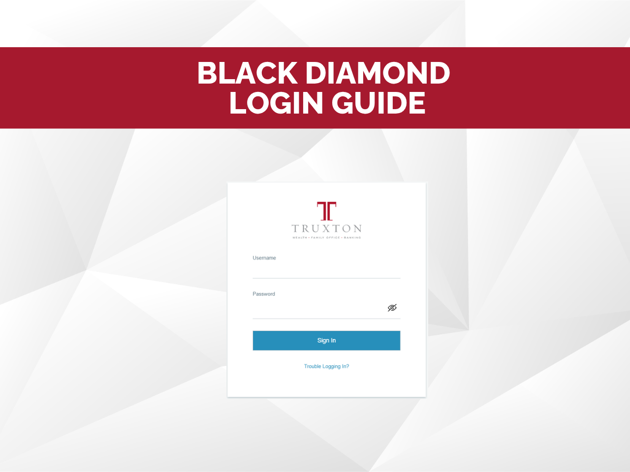 Icon Of Black Diamond LOGIN GUIDE